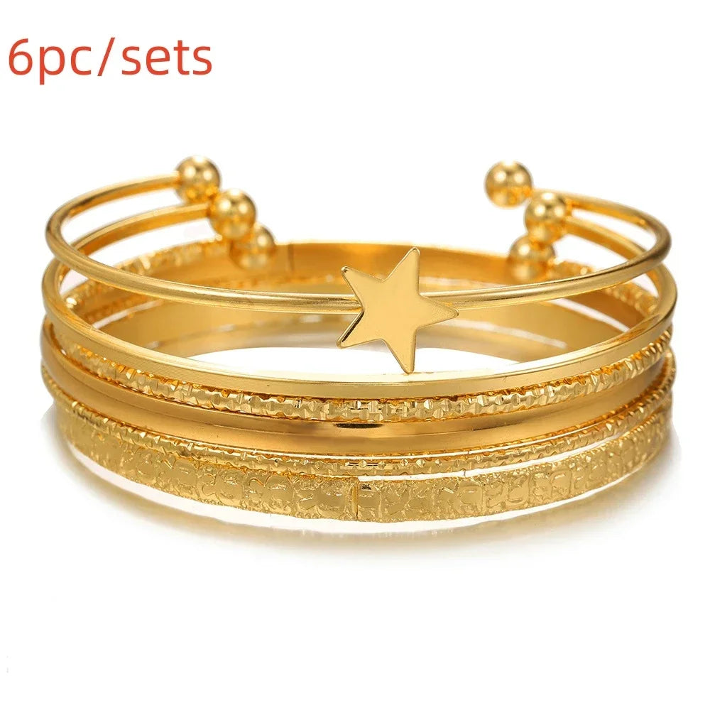 Golden Miami Stacked Bangle Set