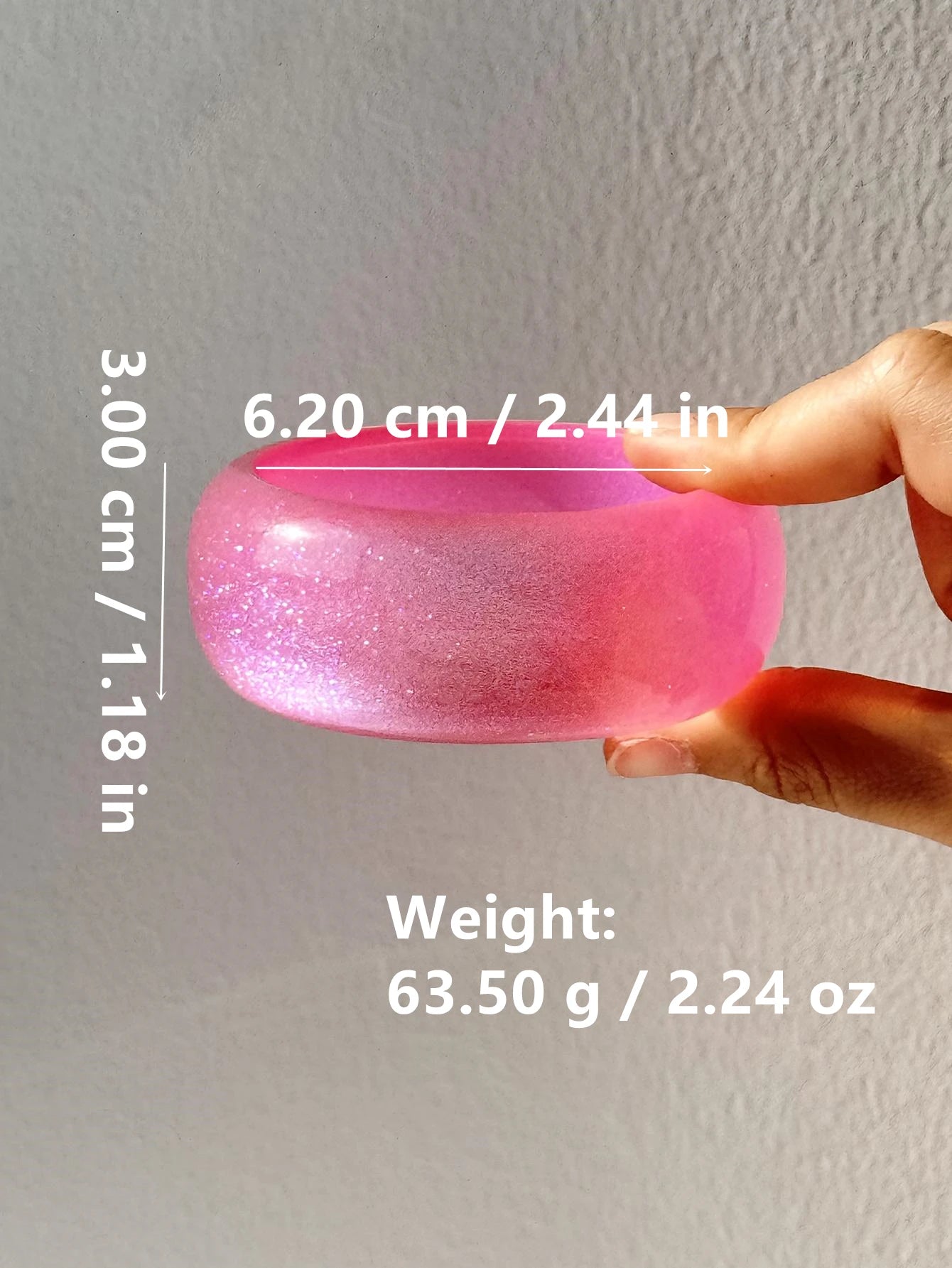 Pink Twist Illusion Resin Bangle