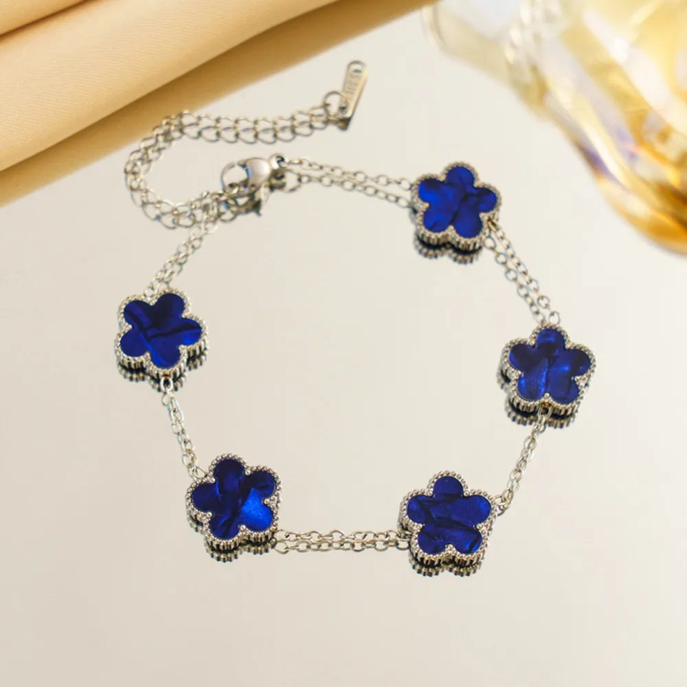 Lucky Clover Bloom Bracelet – Silver