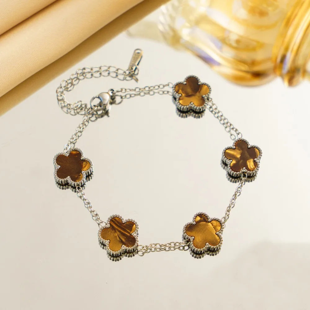 Lucky Clover Bloom Bracelet – Silver