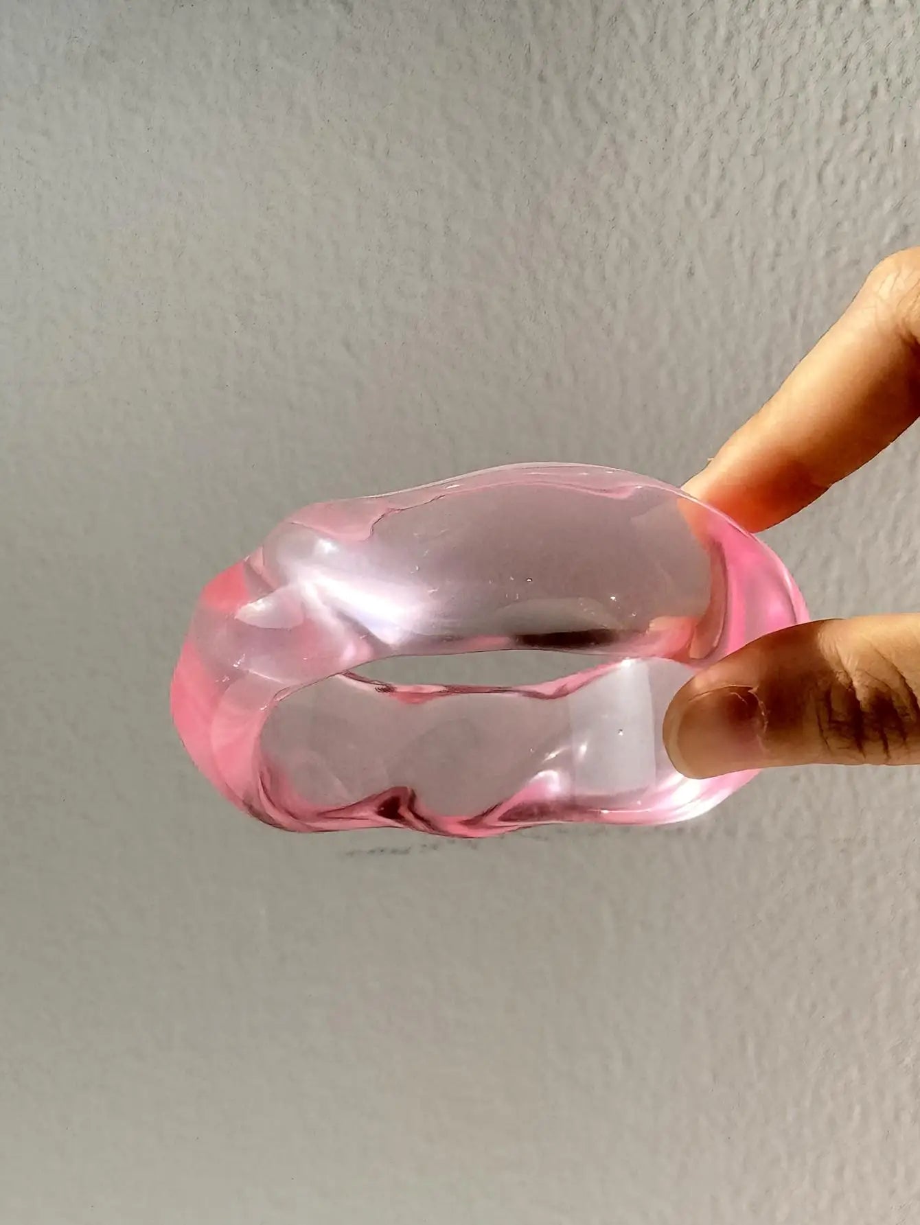 Pink Twist Illusion Resin Bangle