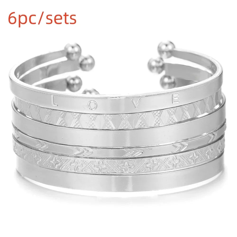 Golden Miami Stacked Bangle Set