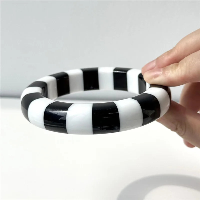 Y2K Polka Dot + Star Resin Cuff Bracelet