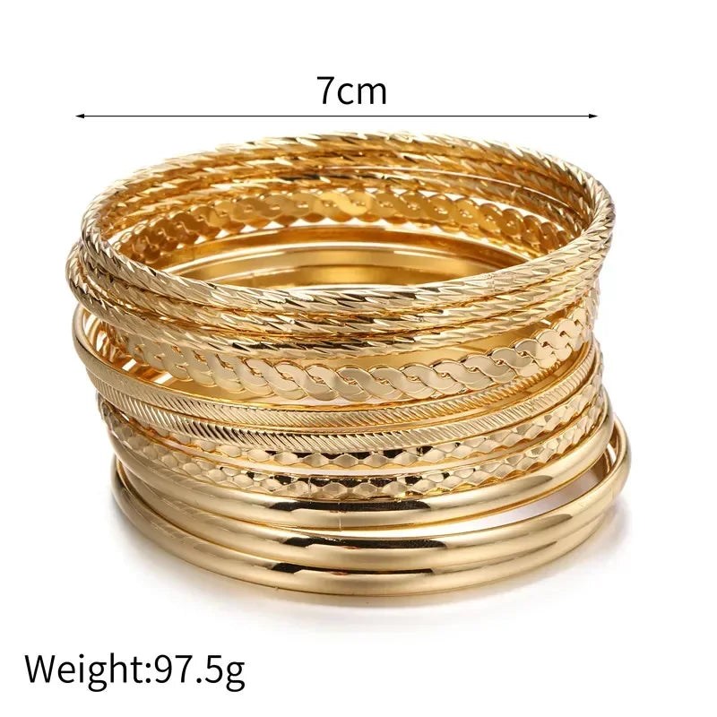 Golden Miami Stacked Bangle Set