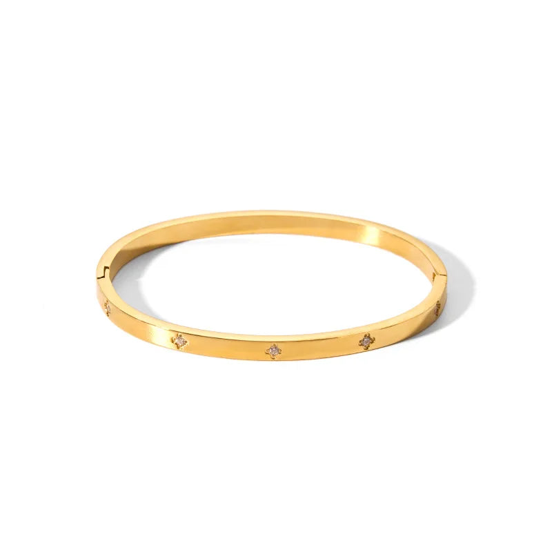 Tarnish-Free Luxe CZ Stainless Steel Bangle