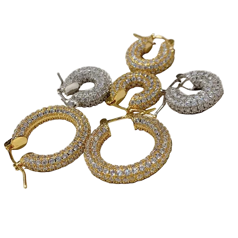 Chunky Zircon Luxe Huggie Hoops