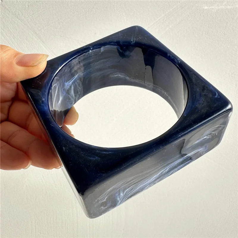 Emerald Mist Irregular Resin Bangle