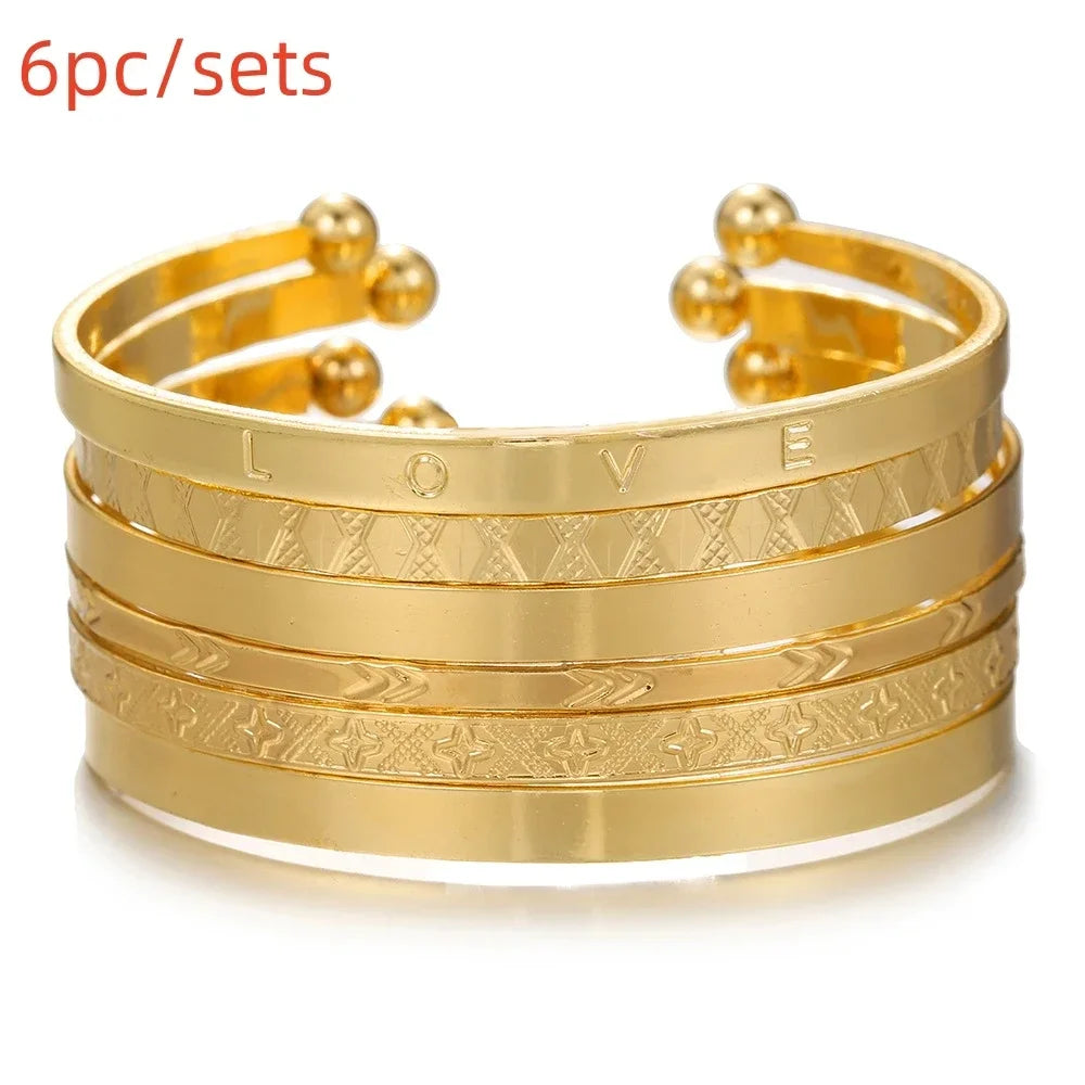Golden Miami Stacked Bangle Set