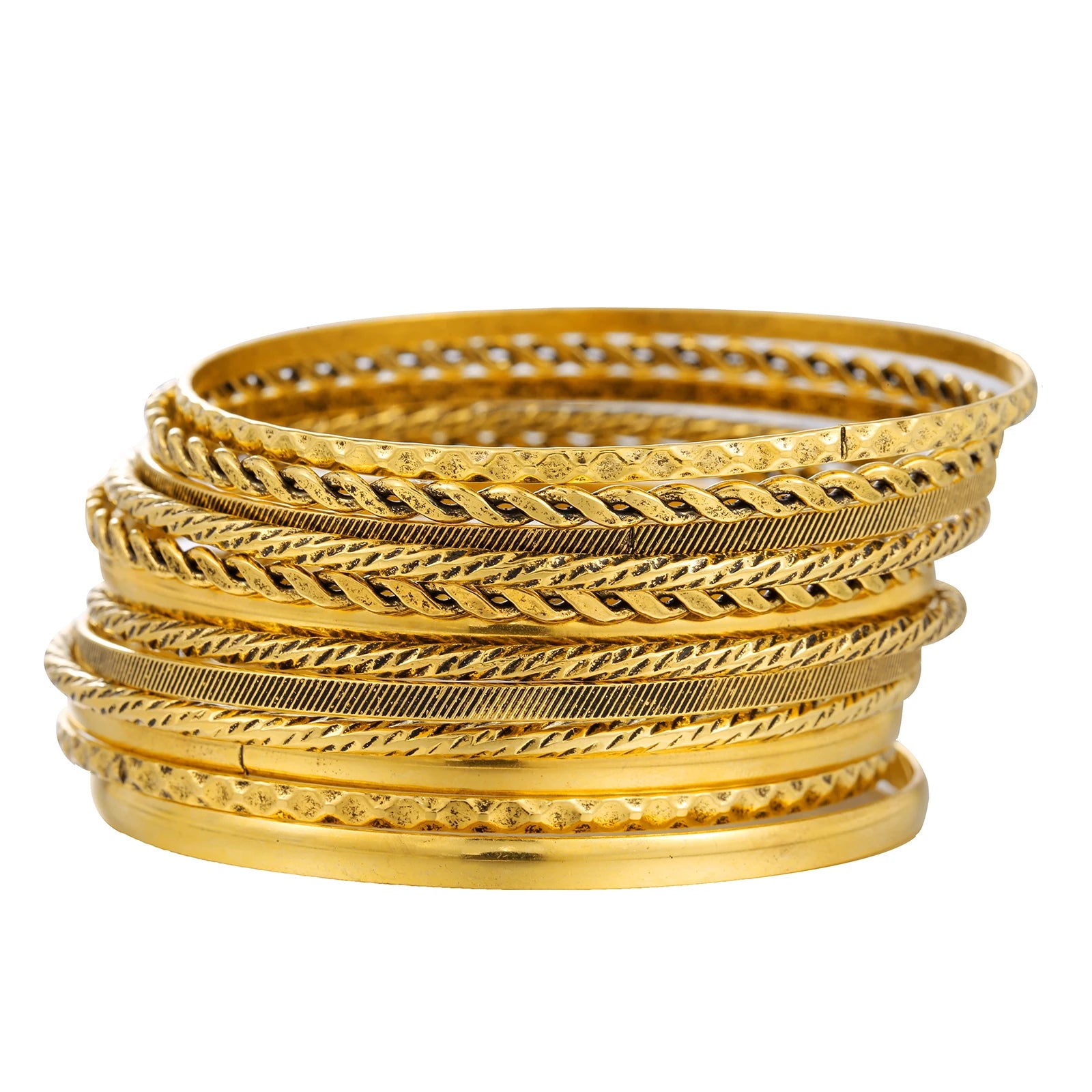 Golden Miami Stacked Bangle Set