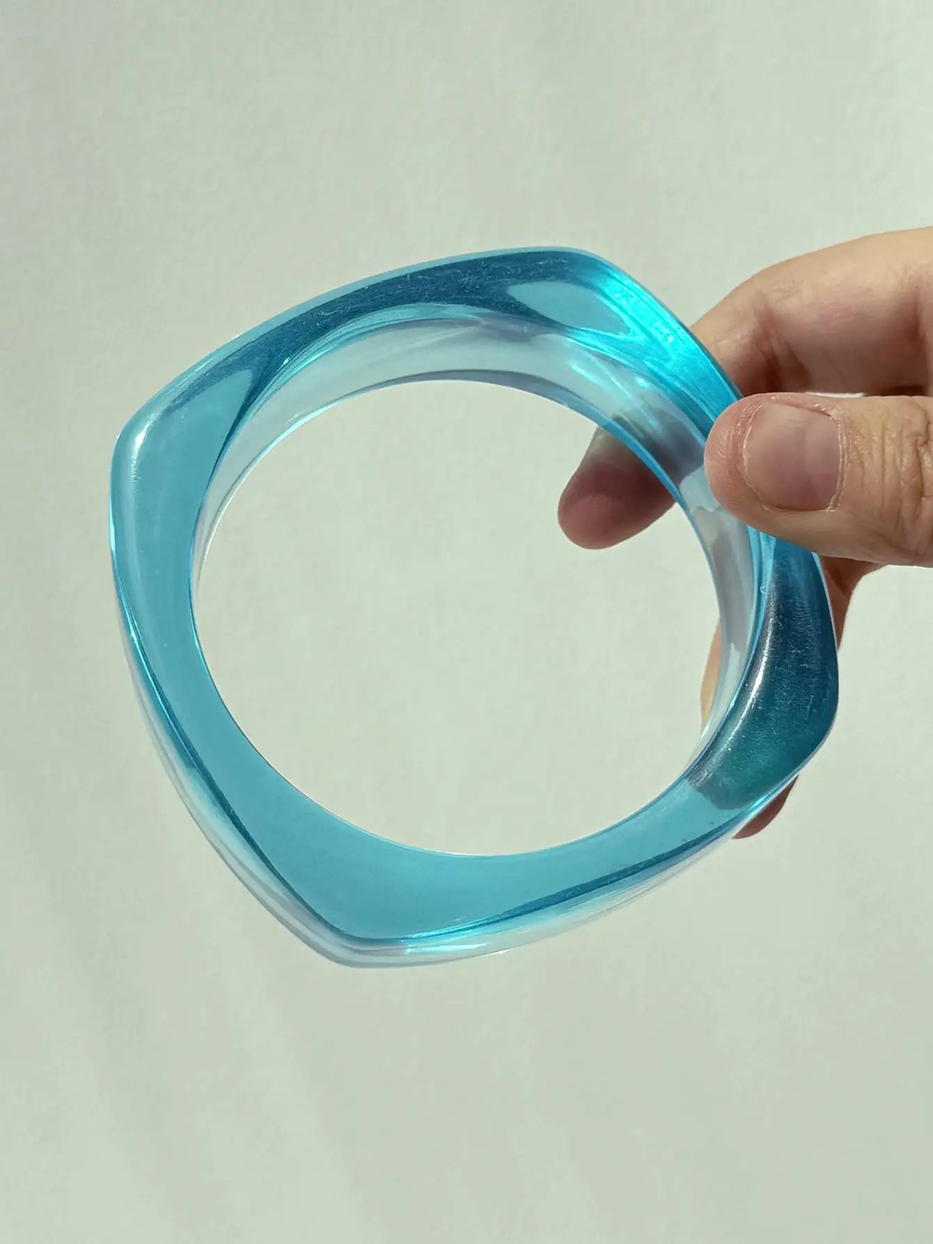 Blue Twisted Irregular Resin Bangle