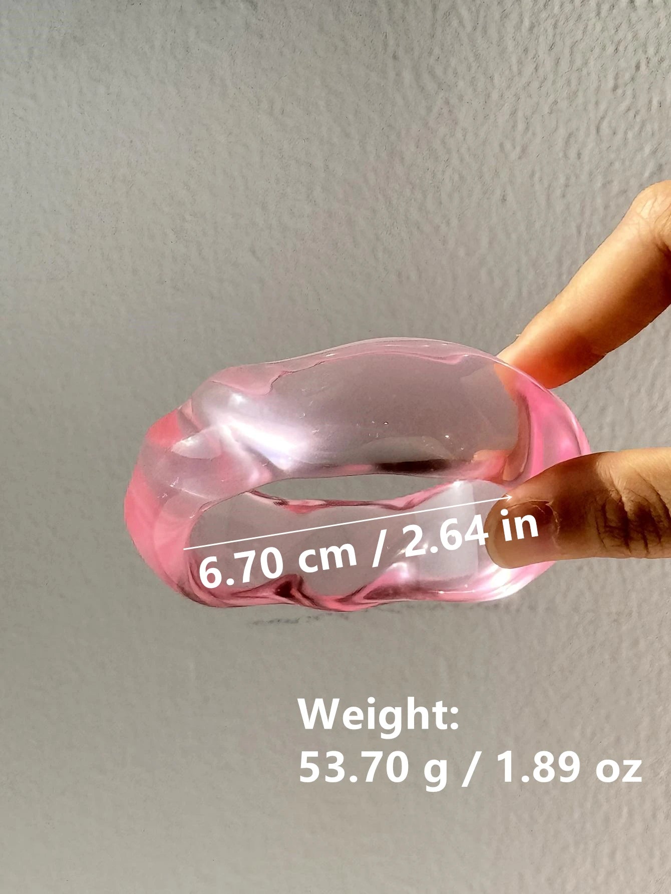 Pink Twist Illusion Resin Bangle