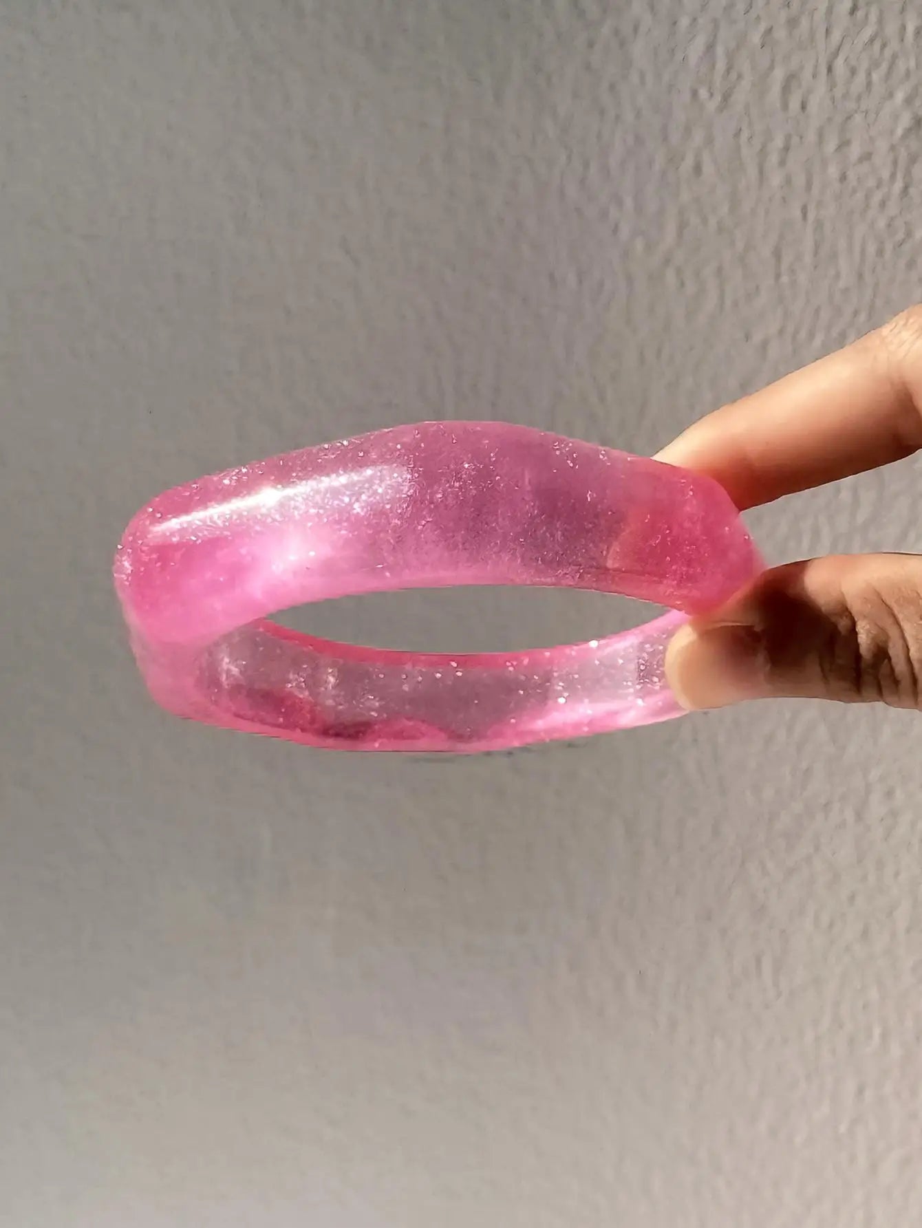 Pink Twist Illusion Resin Bangle