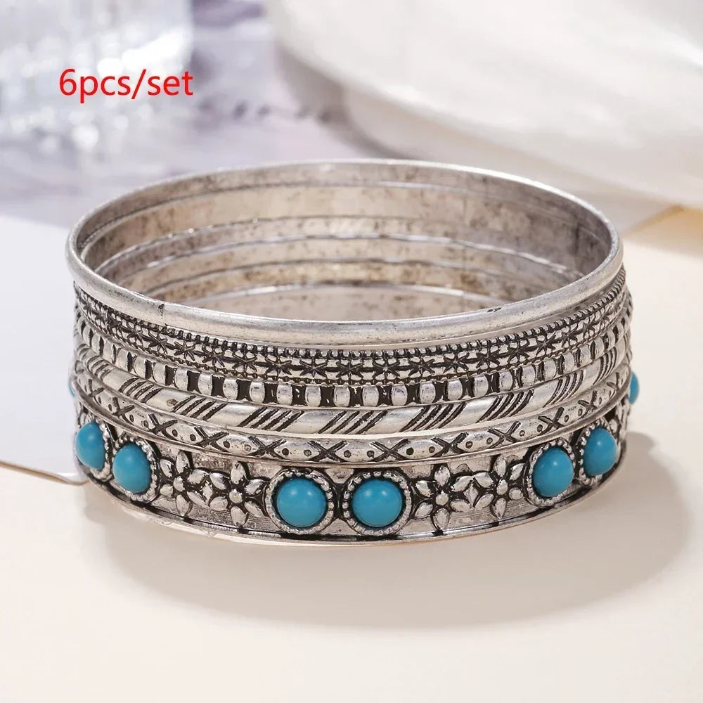 Golden Miami Stacked Bangle Set