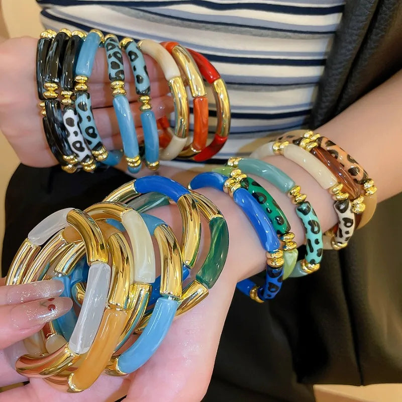 Safari Stack Elastic Bangle Set (3PCS)