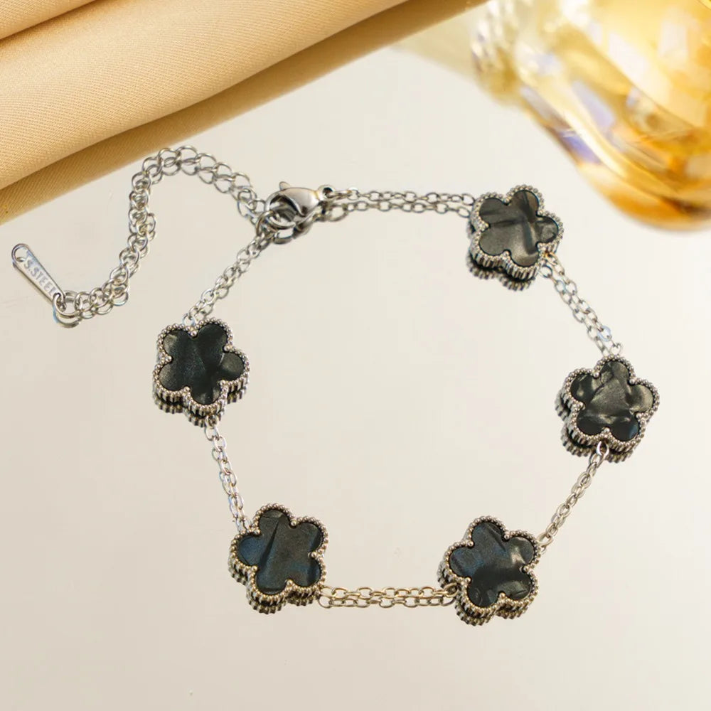 Lucky Clover Bloom Bracelet – Silver