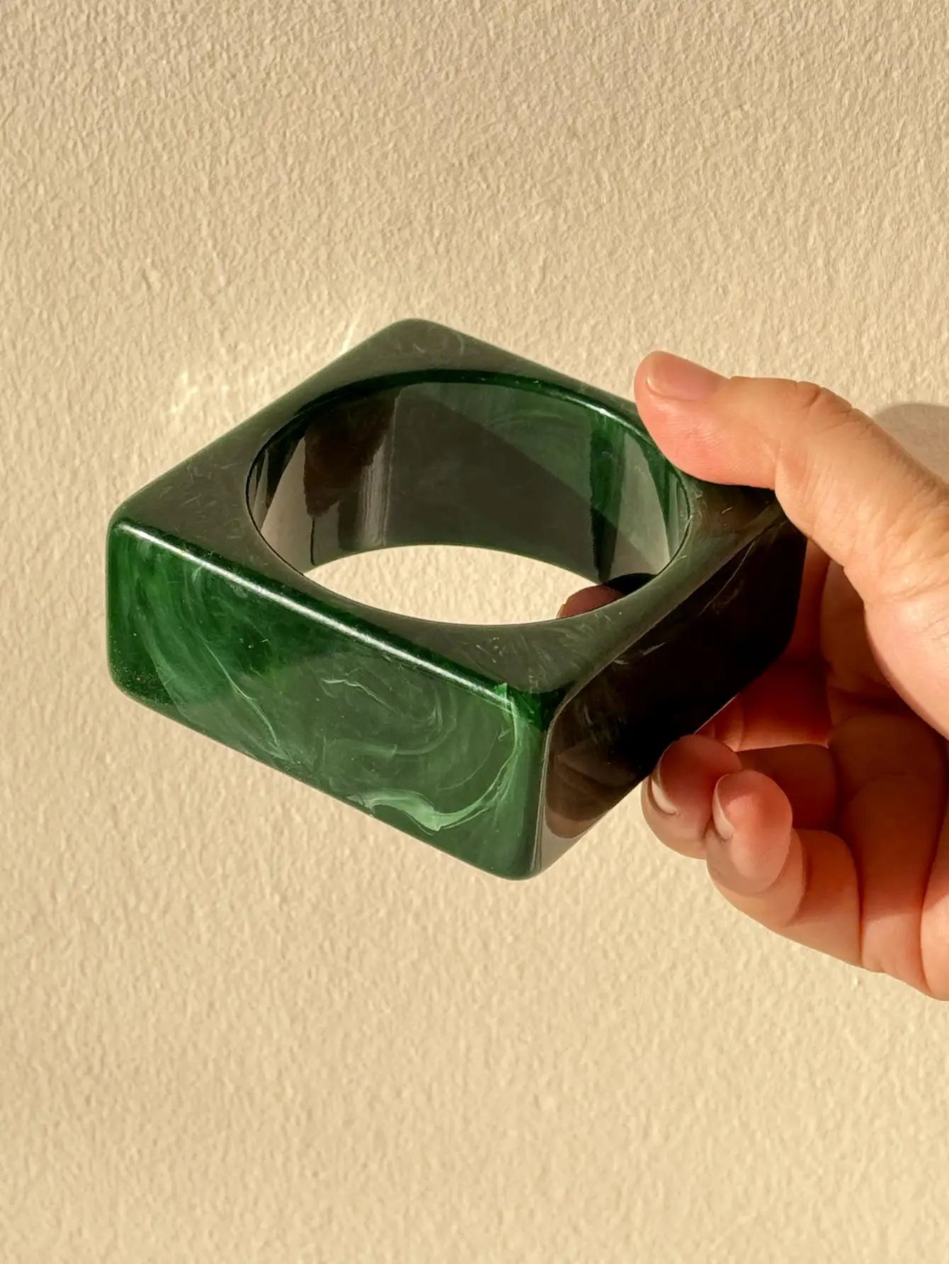 Emerald Sculpt Resin Cuff