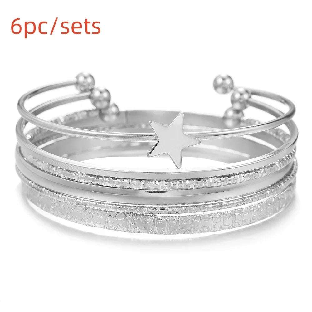 Golden Miami Stacked Bangle Set