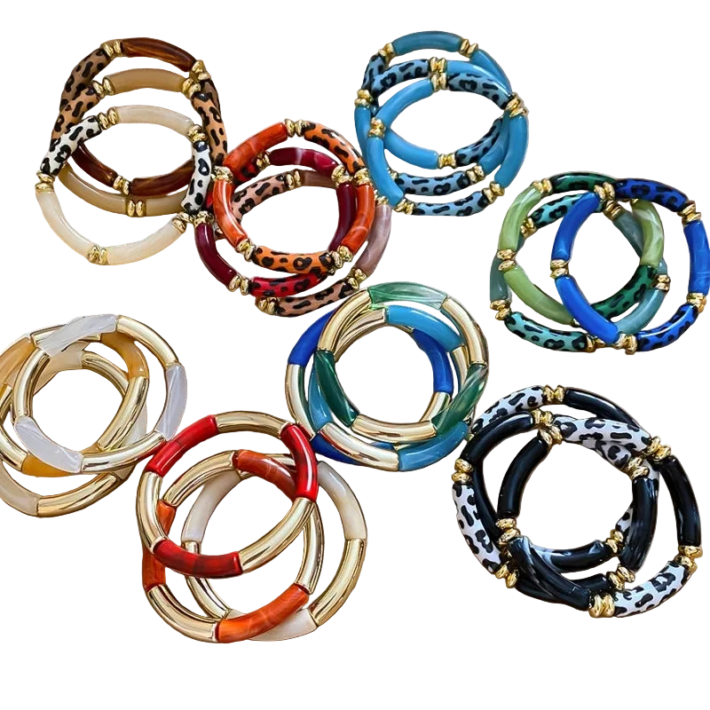 Safari Stack Elastic Bangle Set (3PCS)