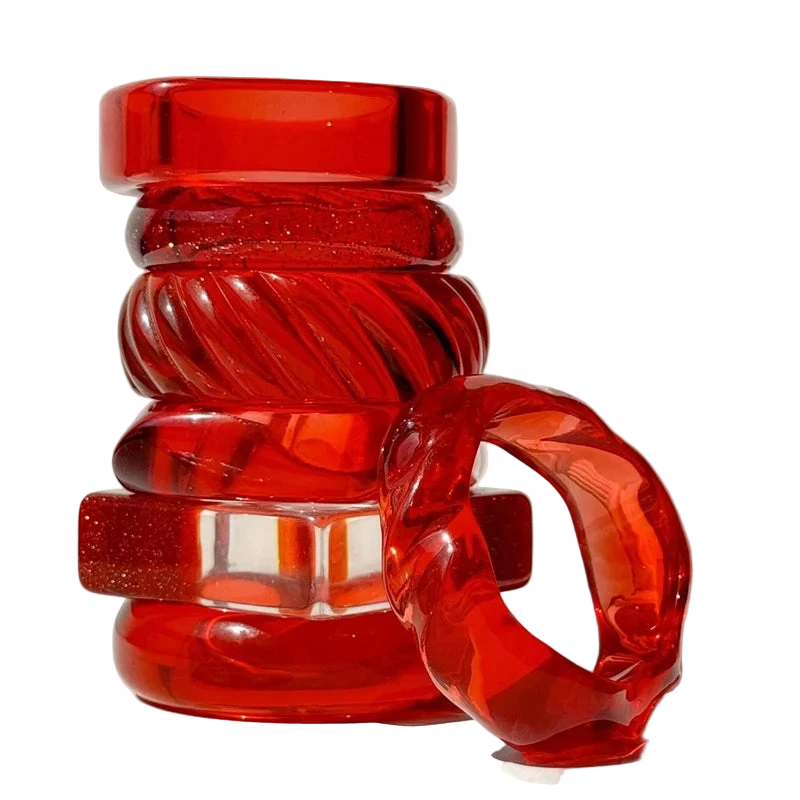 Crimson Sculpt Resin Cuff