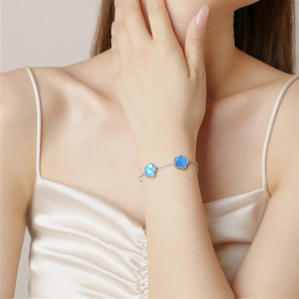 Lucky Clover Bloom Bracelet – Silver