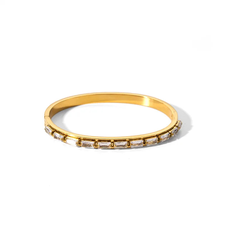 Tarnish-Free Luxe CZ Stainless Steel Bangle