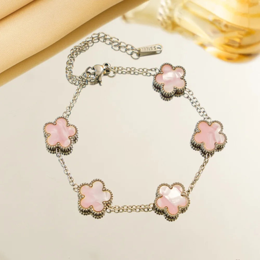 Lucky Clover Bloom Bracelet – Silver