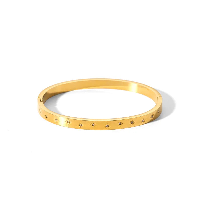 Tarnish-Free Luxe CZ Stainless Steel Bangle