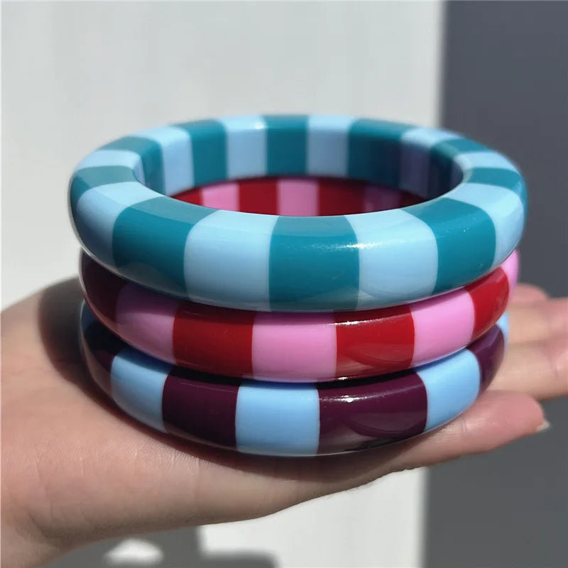 Candy Stripe Resin Bangle