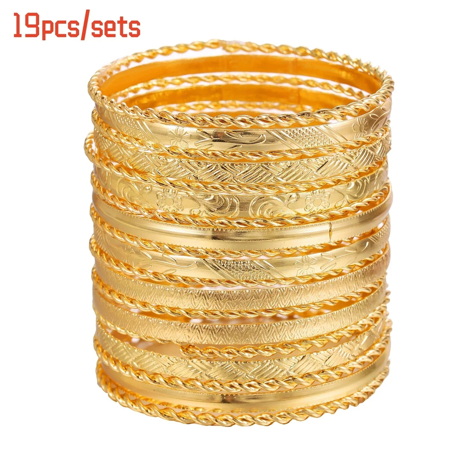 Golden Miami Stacked Bangle Set