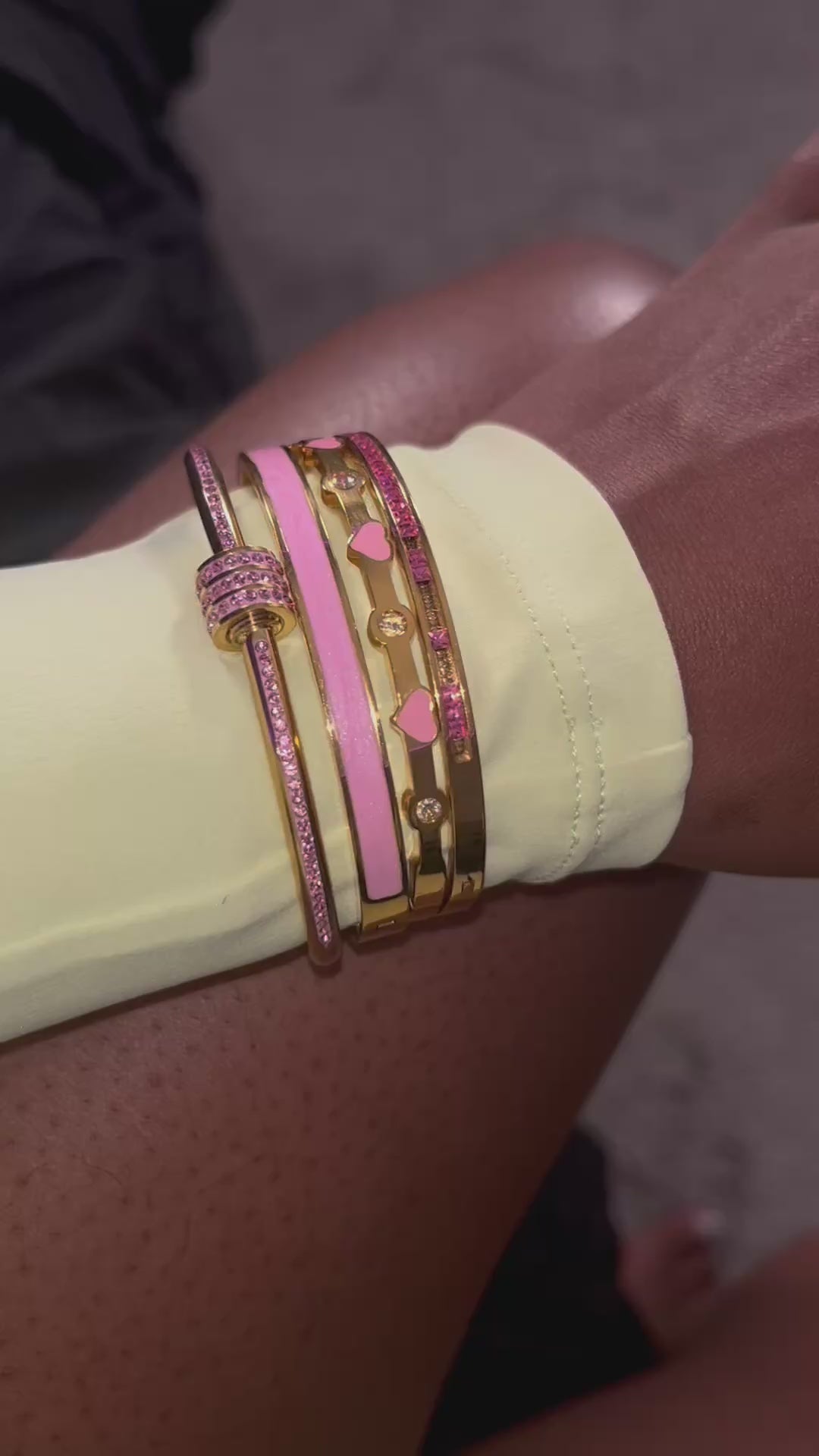 The Blush Charm Stacked Bangle Set